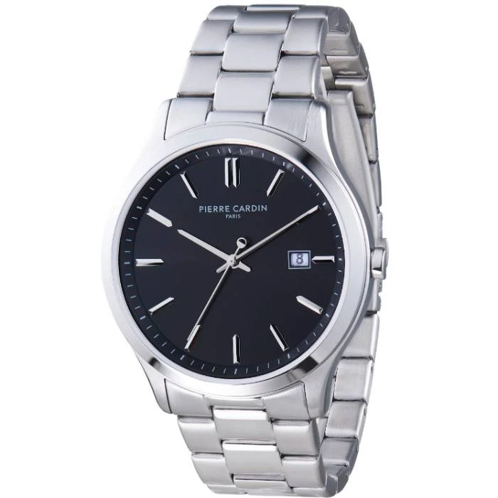 Мъжки ръчен часовник с кварцов механизъм - корпус от Стомана - Стоманена верижка - цвят Черен