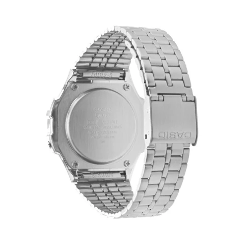 Мъжки ръчен часовник с кварцов механизъм - корпус от Полимер - Стоманена верижка - цвят Сив Сив