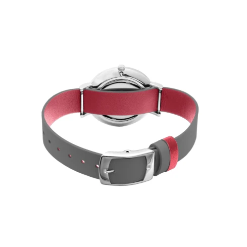 Дамски ръчен часовник с кварцов механизъм - корпус от Стомана - Естествена кожа - цвят Бял Розов