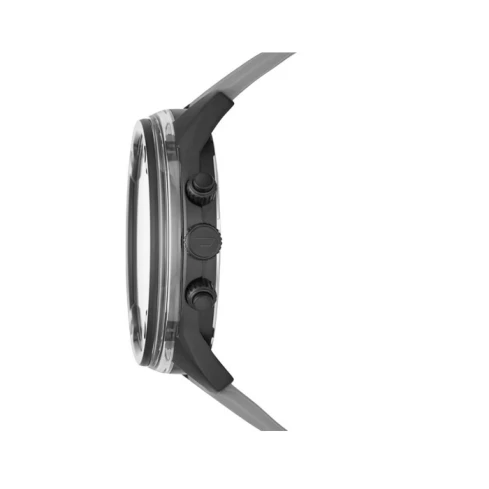 Мъжки ръчен часовник с кварцов механизъм - корпус от Стомана - Силиконова каишка - цвят Бежов Сив