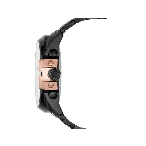 Мъжки ръчен часовник с кварцов механизъм - корпус от Стомана - Стоманена верижка - цвят Черен Черен