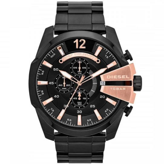 Мъжки ръчен часовник с кварцов механизъм - корпус от Стомана - Стоманена верижка - цвят Черен Черен