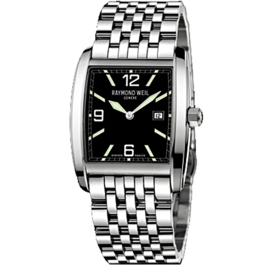 Унисекс ръчен часовник с кварцов механизъм - корпус от Стомана - Стоманена верижка - цвят Черен Сив