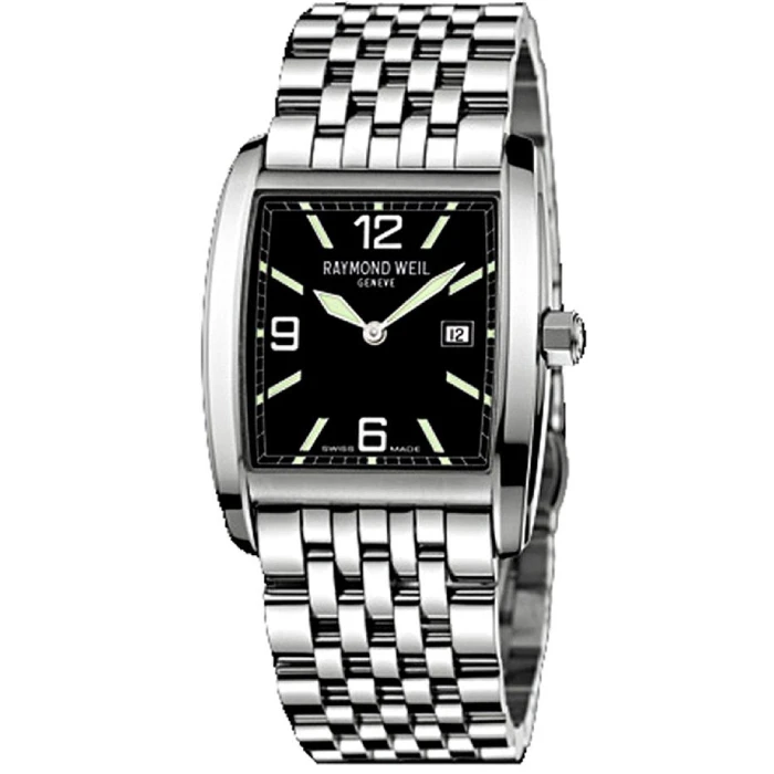 Унисекс ръчен часовник с кварцов механизъм - корпус от Стомана - Стоманена верижка - цвят Черен Сив