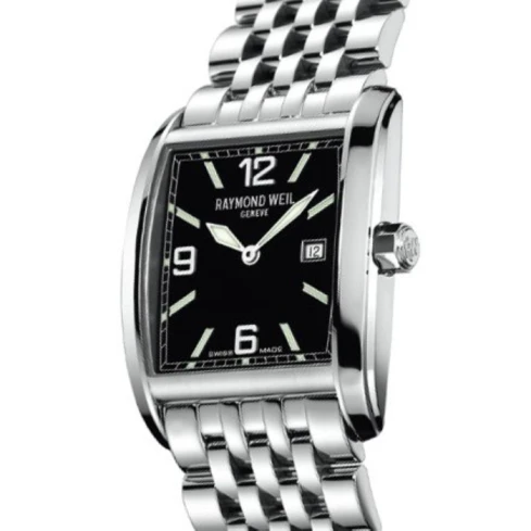 Унисекс ръчен часовник с кварцов механизъм - корпус от Стомана - Стоманена верижка - цвят Черен Сив