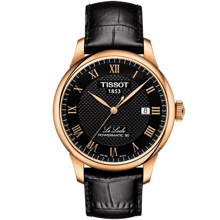 Мъжки ръчен часовник с автоматичен механизъм - корпус от Стомана - Естествена кожа - цвят Черен Черен