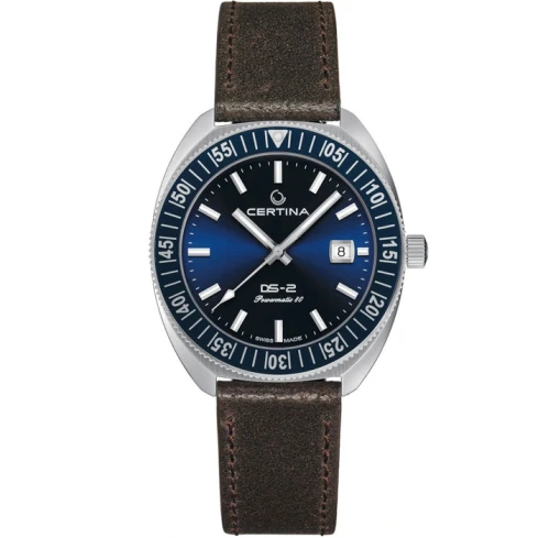 Мъжки ръчен часовник с автоматичен механизъм - корпус от Стомана и алуминий - Стоманена верижка - цвят Син Сив