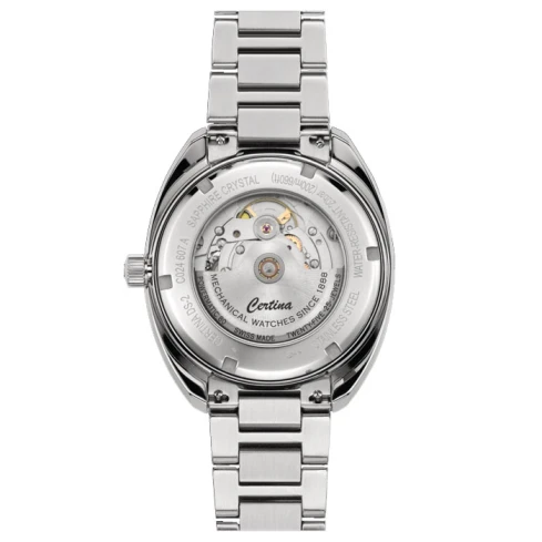 Мъжки ръчен часовник с автоматичен механизъм - корпус от Стомана и алуминий - Стоманена верижка - цвят Син Сив