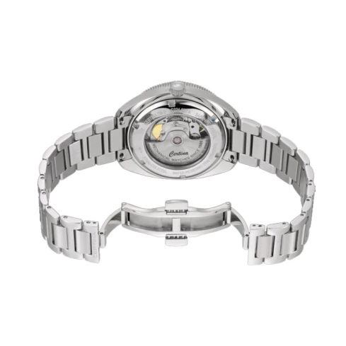 Мъжки ръчен часовник с автоматичен механизъм - корпус от Стомана и алуминий - Стоманена верижка - цвят Син Сив