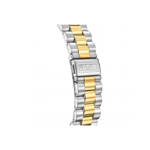 Мъжки ръчен часовник с кварцов механизъм - корпус от Стомана и злато 18К - Стоманена верижка - цвят Злато