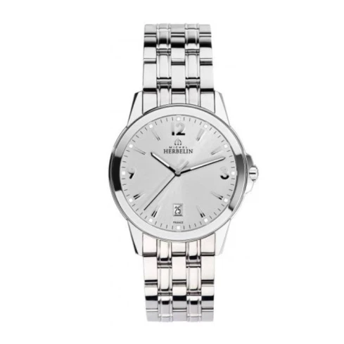 Мъжки ръчен часовник с кварцов механизъм - корпус от Стомана - Стоманена верижка - цвят Сив Сив