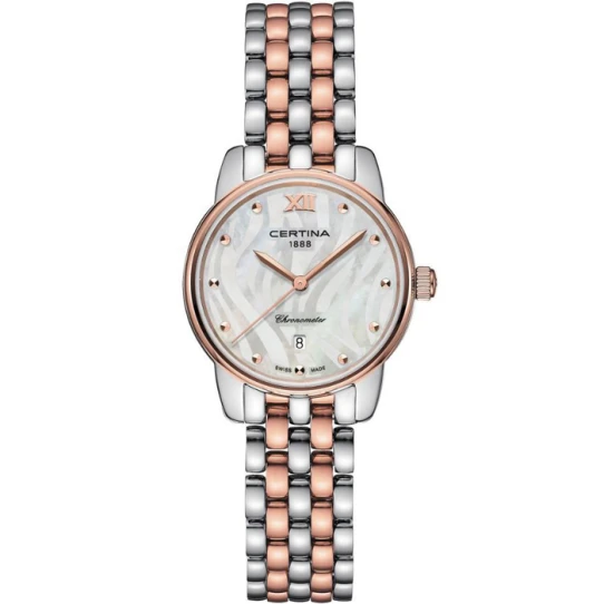 Certina C033.051.22.118.00 DS-8 - Дамски ръчен часовник с кварцов механизъм - корпус от Стомана - Стоманена верижка - цвят Седеф Розово Злато