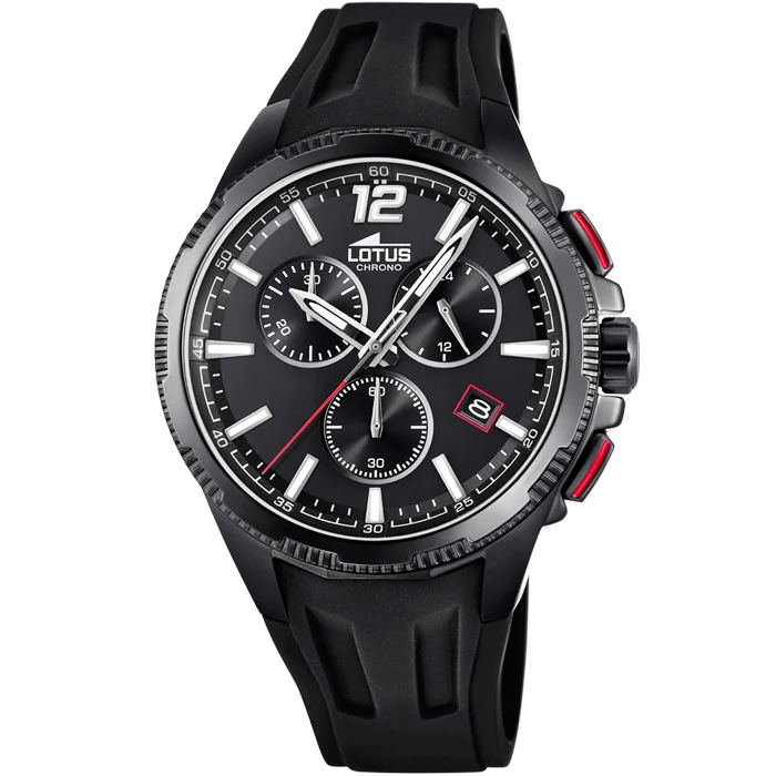 Мъжки ръчен часовник с кварцов механизъм - корпус от Стомана - Силиконова каишка - цвят Черен Черен