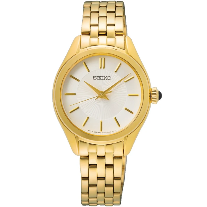 Дамски ръчен часовник с кварцов механизъм - корпус от Стомана - Стоманена верижка - цвят Бял