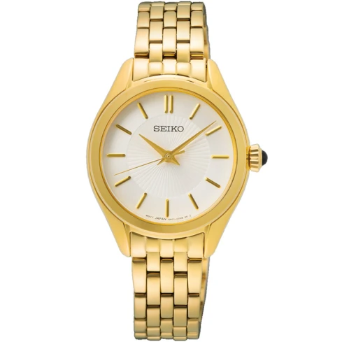 Дамски ръчен часовник с кварцов механизъм - корпус от Стомана - Стоманена верижка - цвят Бял