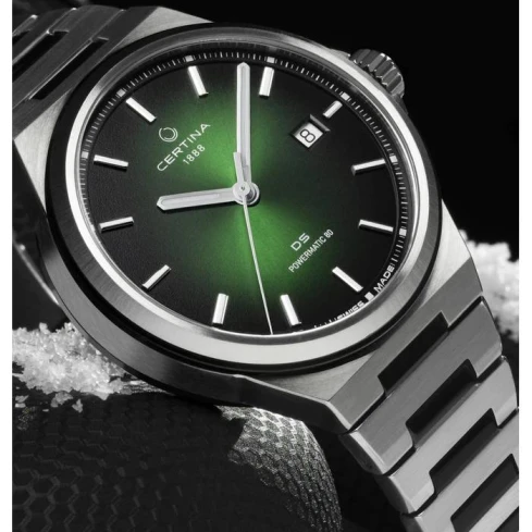 Унисекс ръчен часовник с автоматичен механизъм - корпус от Стомана - Стоманена верижка - цвят Зелен