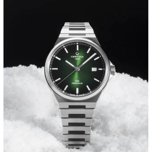 Унисекс ръчен часовник с автоматичен механизъм - корпус от Стомана - Стоманена верижка - цвят Зелен