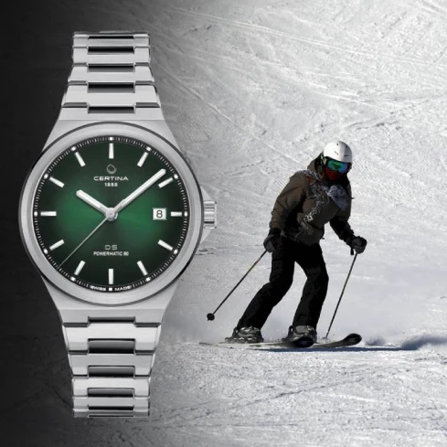 Унисекс ръчен часовник с автоматичен механизъм - корпус от Стомана - Стоманена верижка - цвят Зелен