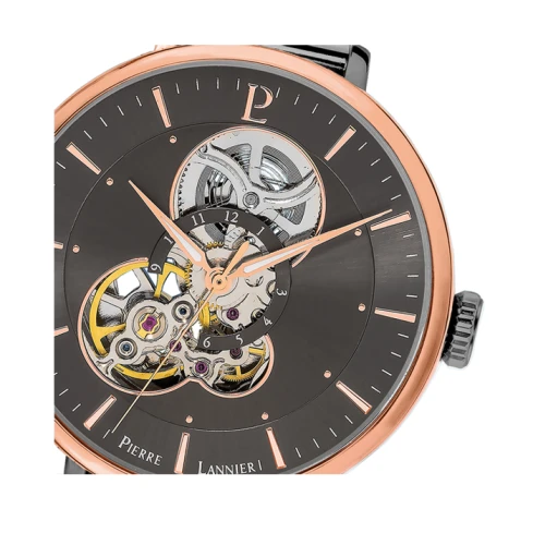 Дамски ръчен часовник с автоматичен механизъм - корпус от Стомана - Меш - цвят Черен