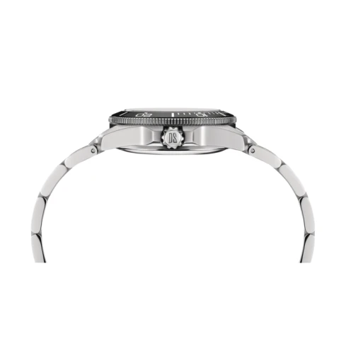 Дамски ръчен часовник с автоматичен механизъм - корпус от Стомана - Стоманена верижка - цвят Черен