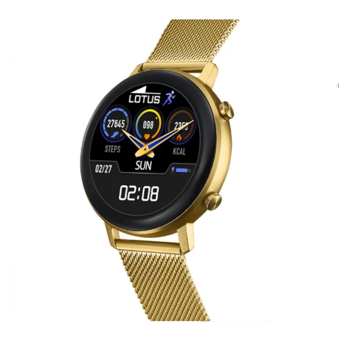 Мъжки ръчен часовник с смарт дигитален механизъм - корпус от Цинкови сплави - Меш - цвят Черен Злато