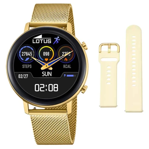 Мъжки ръчен часовник с смарт дигитален механизъм - корпус от Цинкови сплави - Меш - цвят Черен Злато