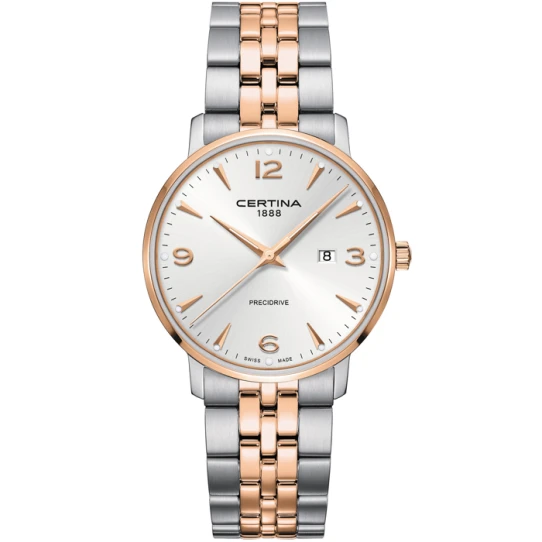 Дамски ръчен часовник с кварцов механизъм - корпус от Стомана - Стоманена верижка - цвят Сребрист Розово Злато