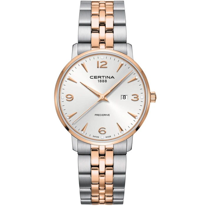 Дамски ръчен часовник с кварцов механизъм - корпус от Стомана - Стоманена верижка - цвят Сребрист Розово Злато