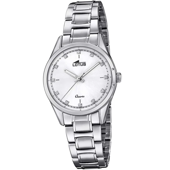 Дамски ръчен часовник с кварцов механизъм - корпус от Стомана - Стоманена верижка - цвят Бял Сив