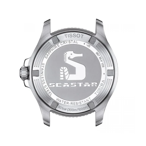 Tissot T120.210.11.011.00 Seastar 1000 - Унисекс ръчен часовник с кварцов механизъм - корпус от Стомана - Стоманена верижка - цвят Бял Сив