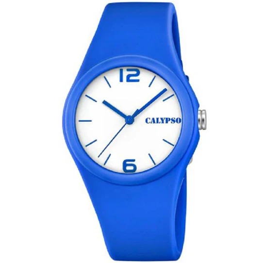 Унисекс ръчен часовник с кварцов механизъм - корпус от Полимер - Полимер - цвят Бял Син