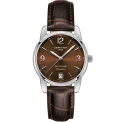 Дамски ръчен часовник с кварцов механизъм - корпус от Стомана - Естествена кожа - цвят Кафяв Кафяв