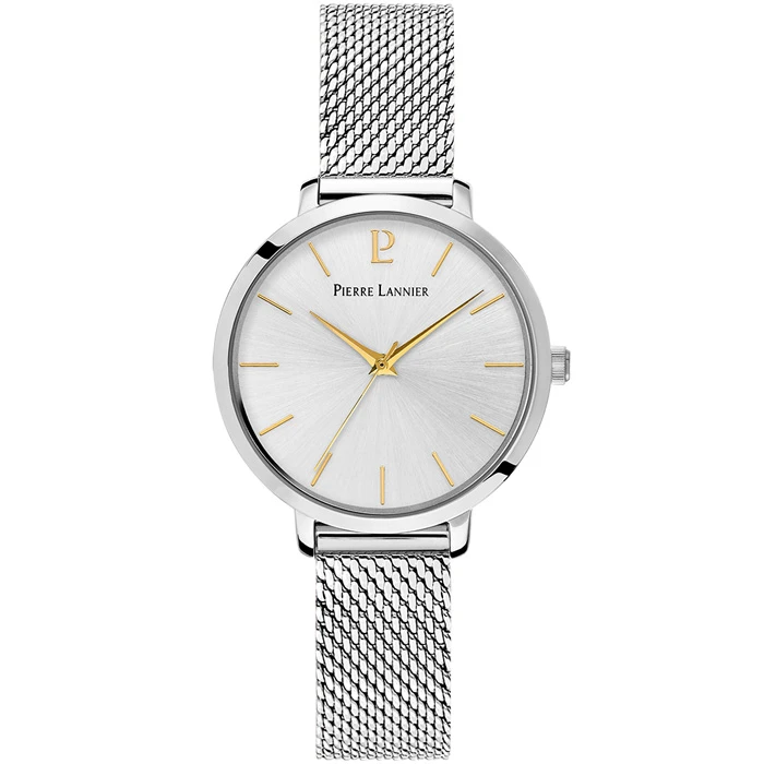 Дамски ръчен часовник с кварцов механизъм - корпус от Стомана - Меш - цвят Сребрист