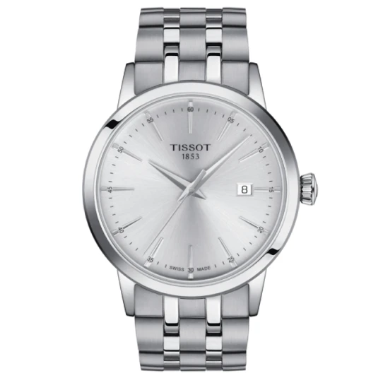 Мъжки ръчен часовник с кварцов механизъм - корпус от Стомана - Стоманена верижка - цвят Сребрист Сив