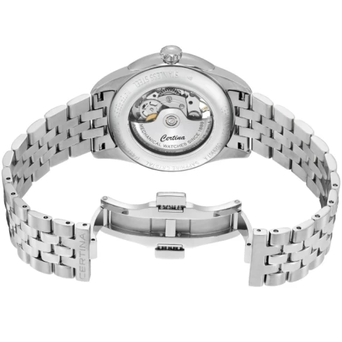 Мъжки ръчен часовник с автоматичен механизъм - корпус от Стомана - Стоманена верижка - цвят Скелетон Сив