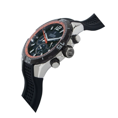 Мъжки ръчен часовник с кварцов механизъм - корпус от Стомана - Силиконова каишка - цвят Черен Черен