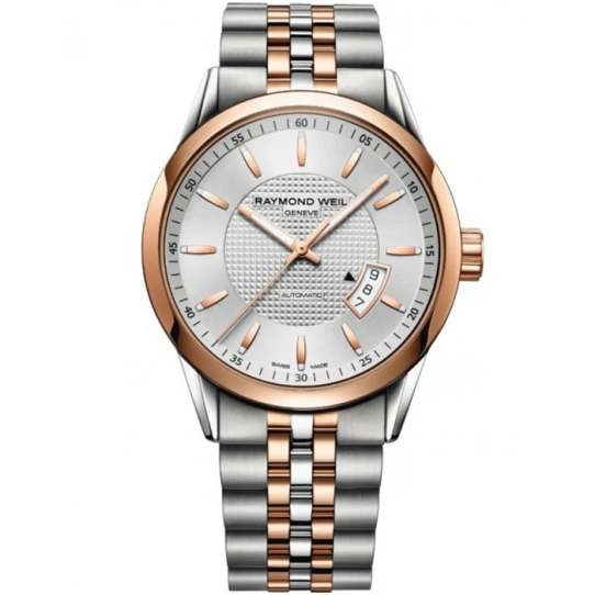 Мъжки ръчен часовник с автоматичен механизъм - корпус от Стомана - Стоманена верижка - цвят Сребрист Сив