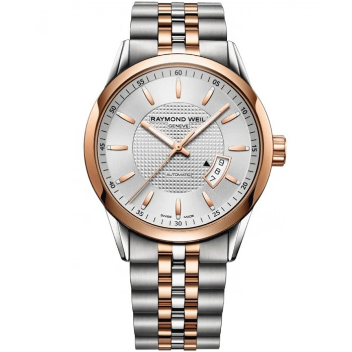 Мъжки ръчен часовник с автоматичен механизъм - корпус от Стомана - Стоманена верижка - цвят Сребрист Сив