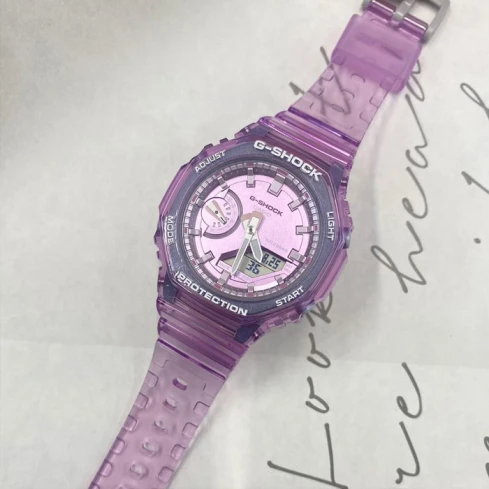 Дамски ръчен часовник с кварцов механизъм - корпус от Полимер - Полимер - цвят Лилав Лилав