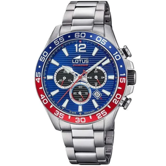 Мъжки ръчен часовник с кварцов механизъм - корпус от Стомана - Стоманена верижка - цвят Син Сив