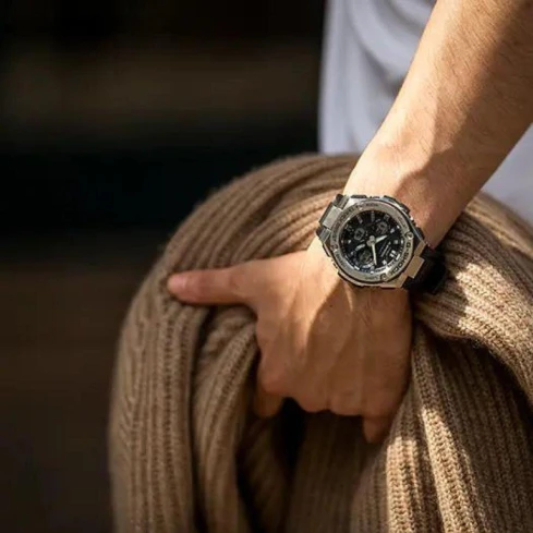 Мъжки ръчен часовник с кварцов механизъм - корпус от Полимер - Полимер - цвят Черен Черен