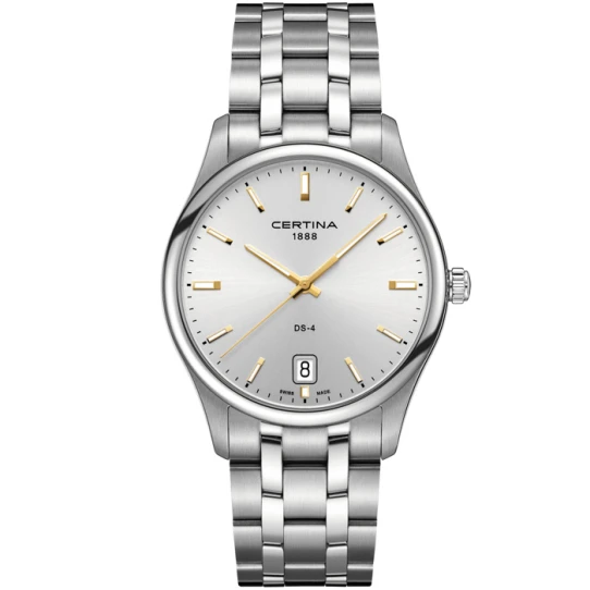 Certina C022.610.11.031.01 DS-4 - Мъжки ръчен часовник с кварцов механизъм - корпус от Стомана - Стоманена верижка - цвят Сребрист Сив