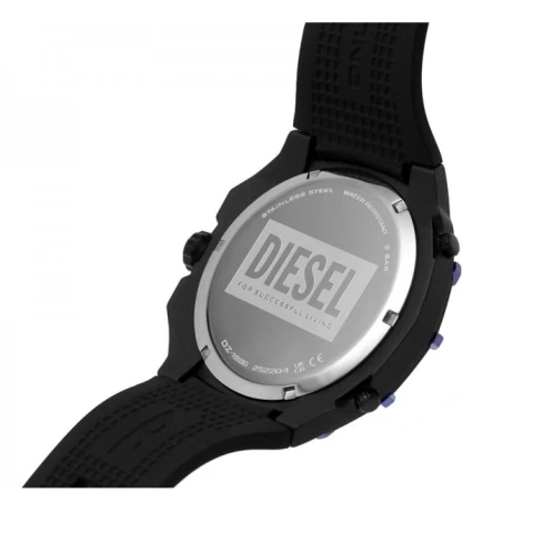 Мъжки ръчен часовник с кварцов механизъм - корпус от Полимер - Силиконова каишка - цвят Черен Черен