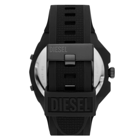 Мъжки ръчен часовник с кварцов механизъм - корпус от Полимер - Силиконова каишка - цвят Черен Черен