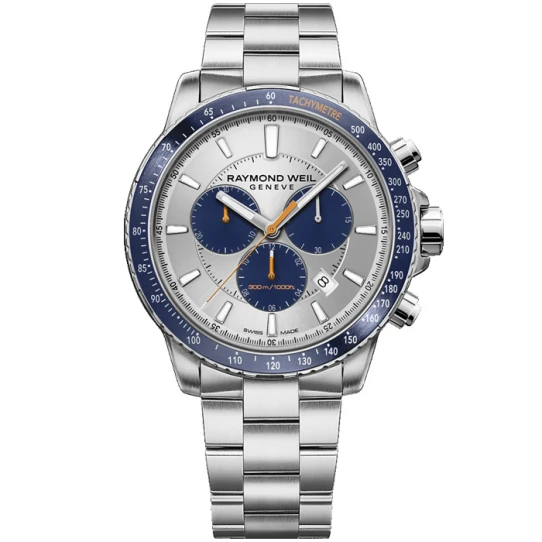 Raymond Weil 8570-ST3-65501 Tango - Мъжки ръчен часовник с кварцов механизъм - корпус от Стомана - Стоманена верижка - цвят Сребрист Сив