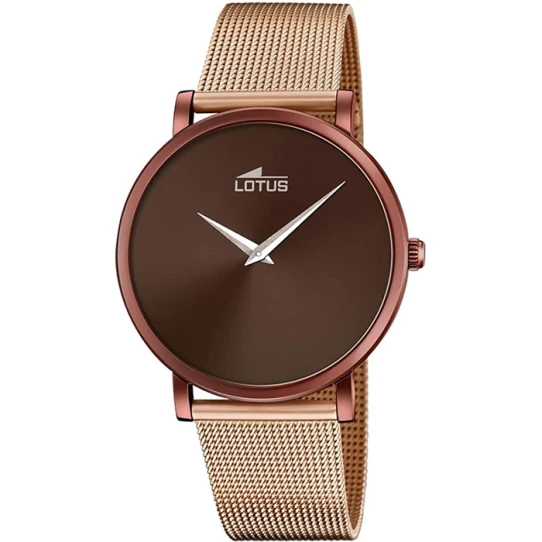 Мъжки ръчен часовник с кварцов механизъм - корпус от Стомана - Меш - цвят Кафяв Розово Злато