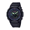 Casio GA-2100RGB-1AER G-Shock - Мъжки ръчен часовник с кварцов механизъм - корпус от Полимер - Полимер - цвят Черен