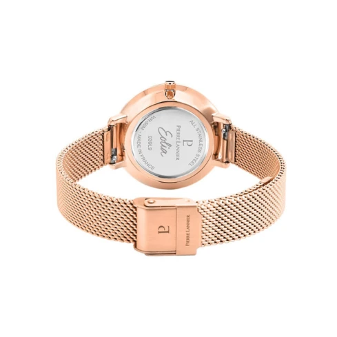 Дамски ръчен часовник с кварцов механизъм - корпус от Стомана - Меш - цвят Черен Розово Злато