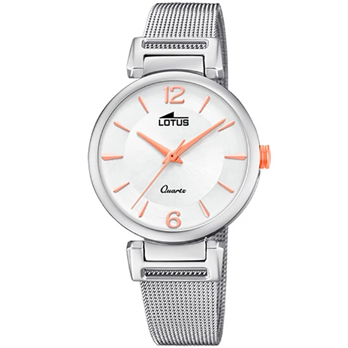 Дамски ръчен часовник с кварцов механизъм - корпус от Стомана - Меш - цвят Бял Сив
