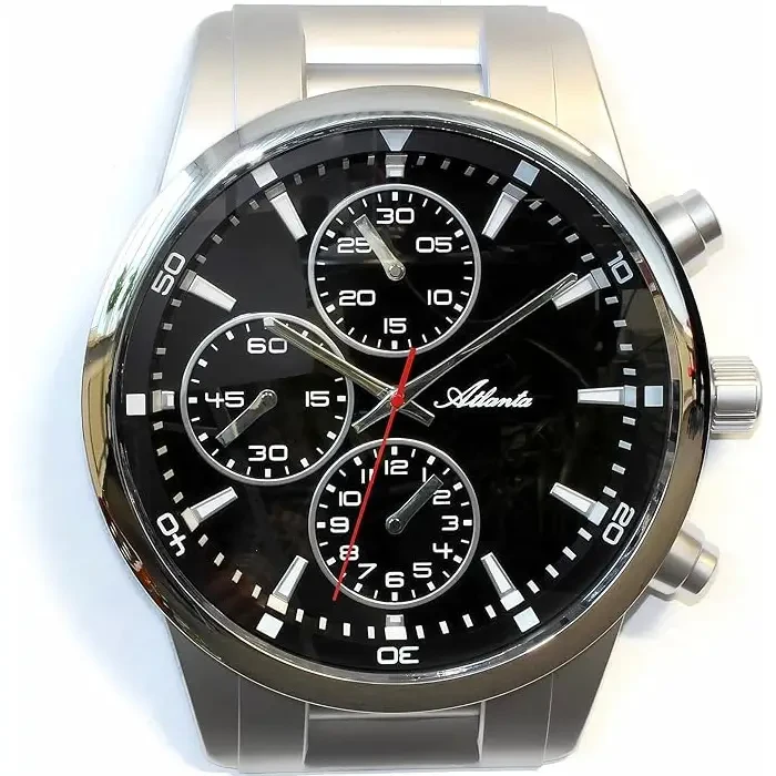 Унисекс стенен часовник с кварцов механизъм - цвят Черен Сребрист